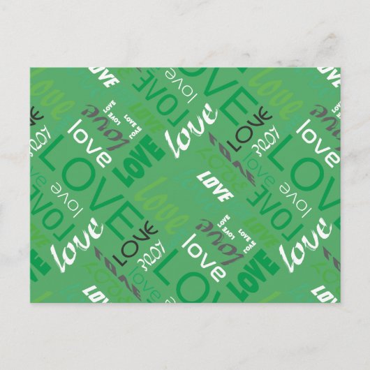 Alive Green Gallery Love Words Art Briefkaart (Voorkant)
