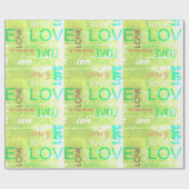 Alive Light Green Gallery Love Words Art Cadeaupapier (Vlak)