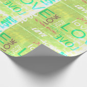 Alive Light Green Gallery Love Words Art Cadeaupapier (Hoek)