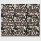 Alive Monochrome Gallery Love Words Art Cadeaupapier (Vlak)