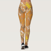 Alive Oranje Gallery Love Words Art Leggings (Achterkant)