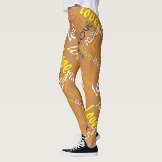 Alive Oranje Gallery Love Words Art Leggings (Links)