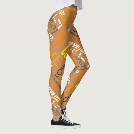 Alive Oranje Gallery Love Words Art Leggings (Rechts)