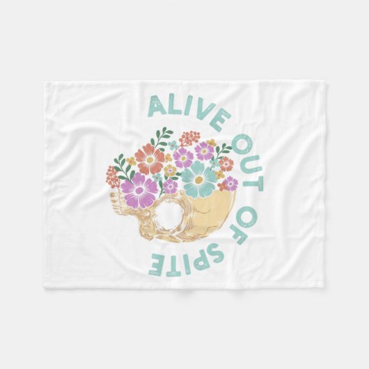 Alive Out Of Ste Skull Quote  Fleece Deken (Voorkant (Horizontaal))