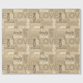 Alive Sepia Gallery Love Words Art Cadeaupapier (Vlak)