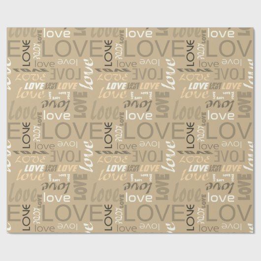 Alive Sepia Gallery Love Words Art Cadeaupapier (Vlak)