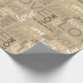 Alive Sepia Gallery Love Words Art Cadeaupapier (Hoek)