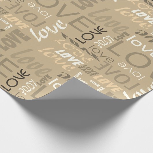 Alive Sepia Gallery Love Words Art Cadeaupapier (Hoek)