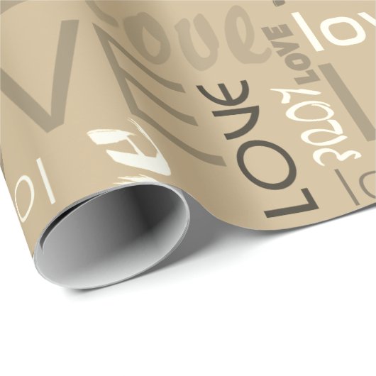 Alive Sepia Gallery Love Words Art Cadeaupapier (Rol Hoek)