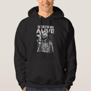Alive Skeleton Drink Coffee Skull Hull Hoodie
