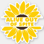 Alive uit de strijd, Sunflower Plant Illustration Sticker (Voorkant)