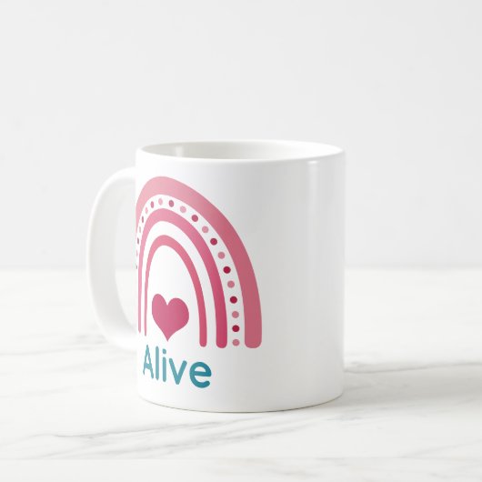 Alive Viva Magenta Boho Rainbow Koffiemok (Voorkant links)