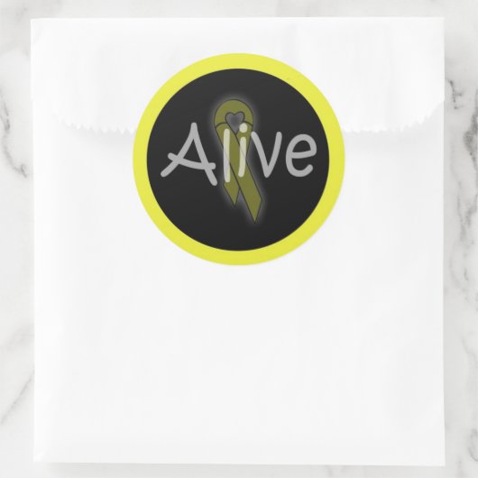 alivesticker ronde sticker (Tas)