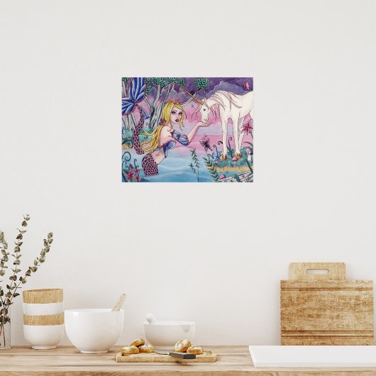 Aliya - Mermaid & Unicorn Poster (Keuken)