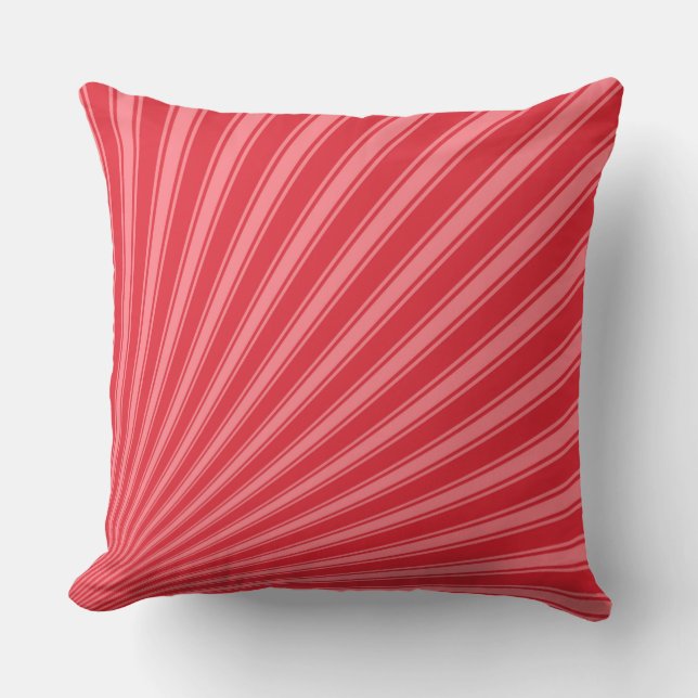 Alizarin crimson Color Stripe Funky Pattern Kussen (Voorkant)