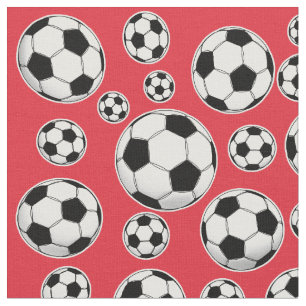 Alizarin Crimson Voetbal Pattern Stof