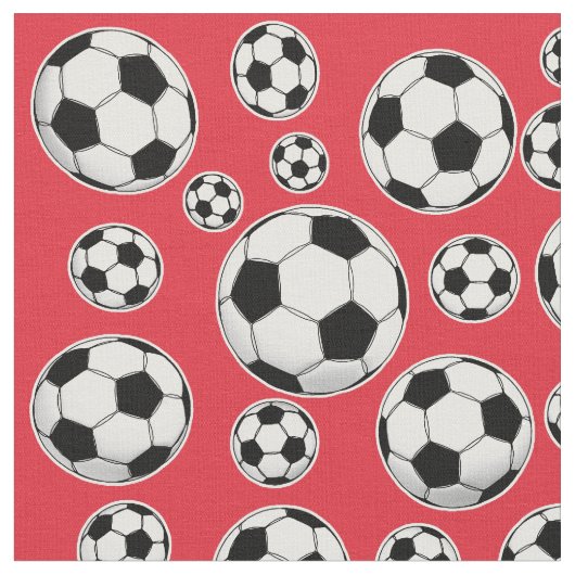 Alizarin Crimson Voetbal Pattern Stof (Close Up)