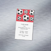 Alizarin Crimson Voetbal Pattern Visitekaartje Magneet (Voorbeeld)