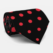Alizarin karmozijn Techno Dots Modern Black Stropdas (Opgerold)