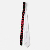Alizarin karmozijn Techno Dots Modern Black Stropdas (Achterkant)