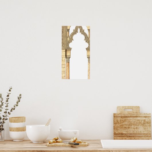 Aljaferia. Islamitisch paleis. Arches. Zaragoza Poster (Keuken)