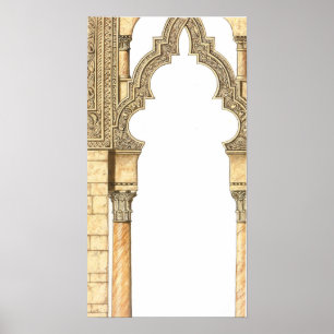 Aljaferia. Islamitisch paleis. Arches. Zaragoza Poster