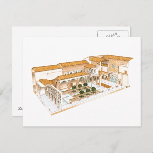 Aljaferia. Zaragoza Spanje. Islamitisch paleis. Briefkaart (Voorkant / Achterkant)