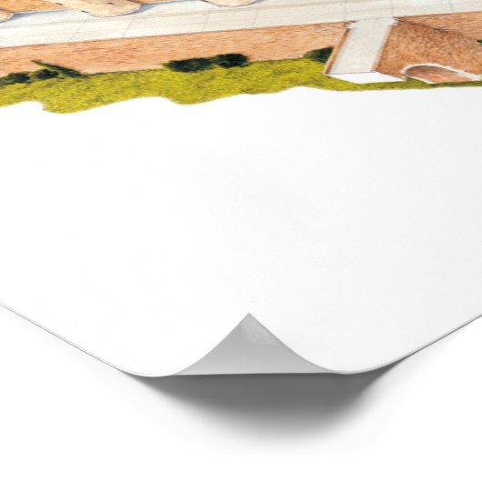 Aljaferia. Zaragoza Spanje. Islamitisch paleis Poster (Hoek)