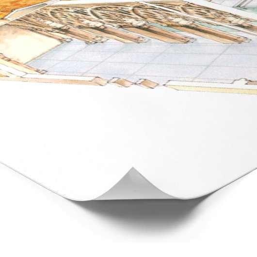 Aljaferia. Zaragoza Spanje. Islamitisch paleis. Poster (Hoek)