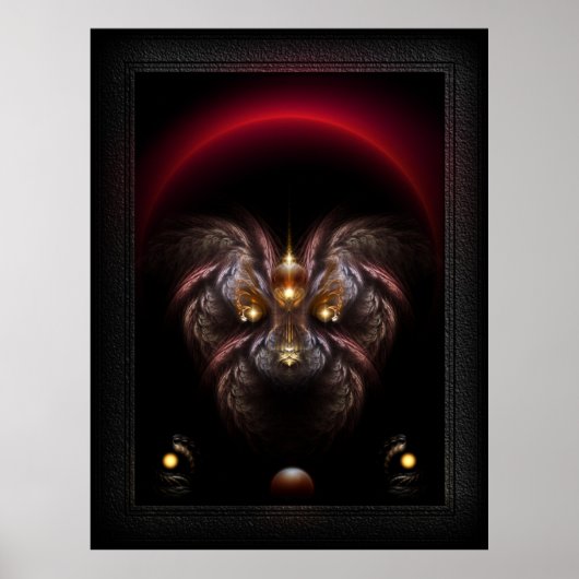Alkarian Poodle Fantasy Fractal Portret Poster (Voorkant)