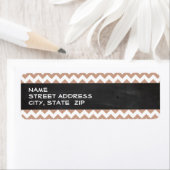  alkboard er uitzien; bruin Chevron Pattern Etiket (Insitu)