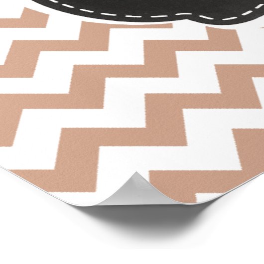  alkboard er uitzien; bruin Chevron Pattern Poster (Hoek)