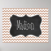  alkboard er uitzien; bruin Chevron Pattern Poster (Voorkant)