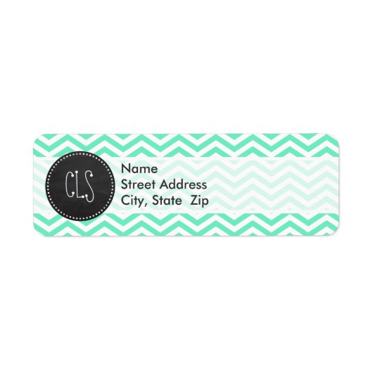 alkbord; Aquamarine Chevron; zzag Etiket (Voorkant)
