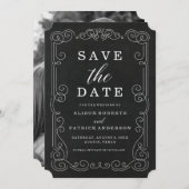 alkbord | De datum-fotokaart opslaan Save The Date (Voorkant / Achterkant)