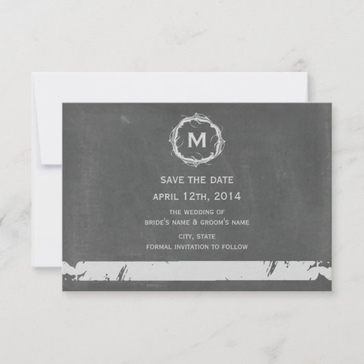 alkbord geïnspireerd monogram sparen de datum save the date (Voorkant)