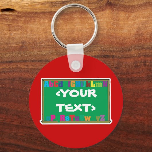  alkbord,<YOURTEXT> Sleutelhanger (Voorkant)