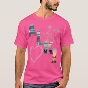Alki Beach Seattle Skyline Design T-shirt