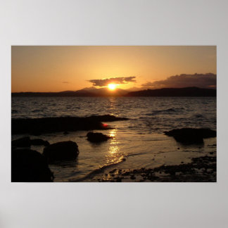 Alki Beach, Sunset Poster