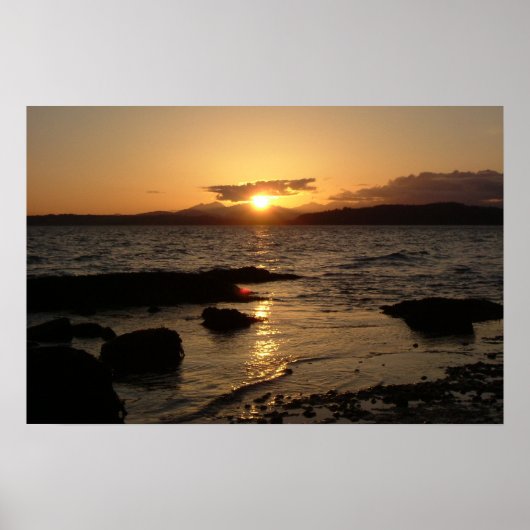 Alki Beach, Sunset Poster (Voorkant)