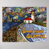 Alki Point Lighthouse Poster (Voorkant)