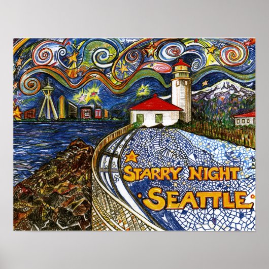 Alki Point Lighthouse Poster (Voorkant)
