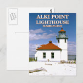 Alki Point Lighthouse, Seattle Washington ansichtk Briefkaart (Voorkant / Achterkant)