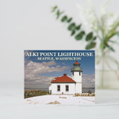 Alki Point Lighthouse, Seattle Washington Briefkaa Briefkaart (Staand voorkant)