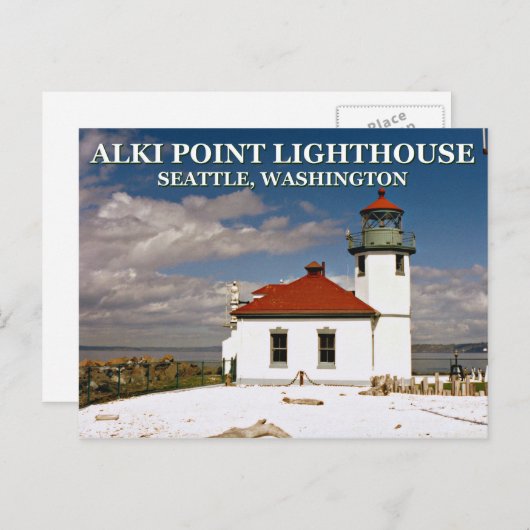 Alki Point Lighthouse, Seattle Washington Briefkaa Briefkaart (Voorkant / Achterkant)
