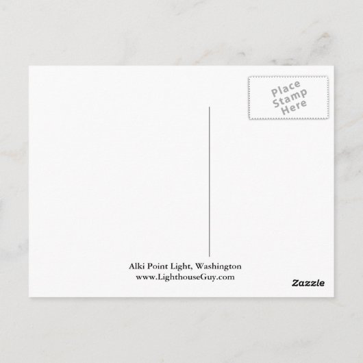 Alki Point Lighthouse, Seattle Washington Briefkaa Briefkaart (Achterkant)