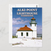 Alki Point Lighthouse, Seattle Washington Briefkaa Briefkaart (Voorkant / Achterkant)