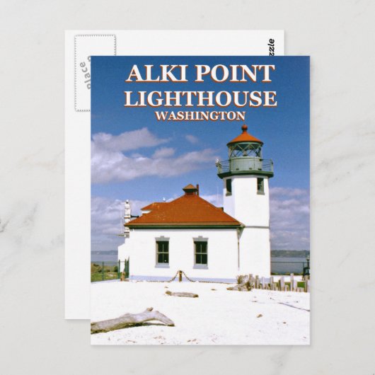 Alki Point Lighthouse, Seattle Washington Briefkaa Briefkaart (Voorkant / Achterkant)