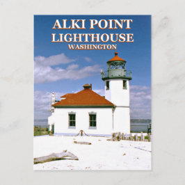 Alki Point Lighthouse, Seattle Washington Briefkaa Briefkaart
