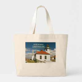 Alki Point Lighthouse, Seattle Washington Grote Tote Bag